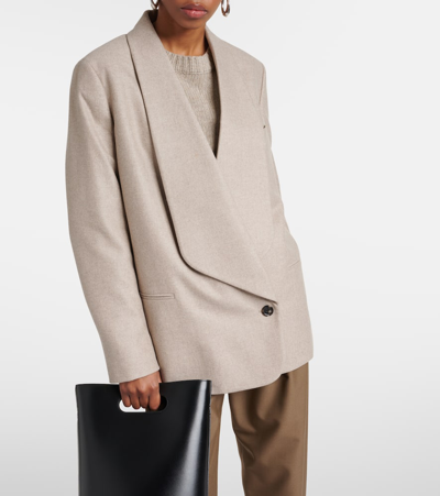 Loro Piana Sheri Virgin Wool And Cashmere Jacket In Natural Felt