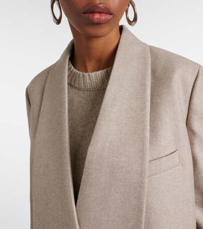 Loro Piana Sheri Virgin Wool And Cashmere Jacket In Natural Felt