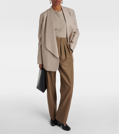 Loro Piana Sheri Virgin Wool And Cashmere Jacket In Natural Felt