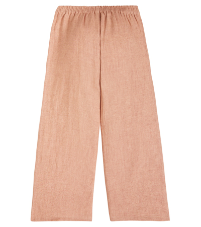 Shop Donsje Revoi Linen-blend Pants In Rust Metallic