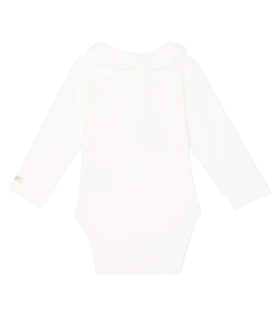 Shop Donsje Baby Davo Cotton Bodysuit In Off White