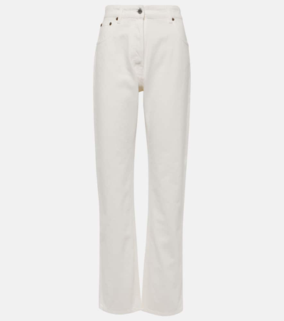 Shop Prada High-rise Straight Jeans In White