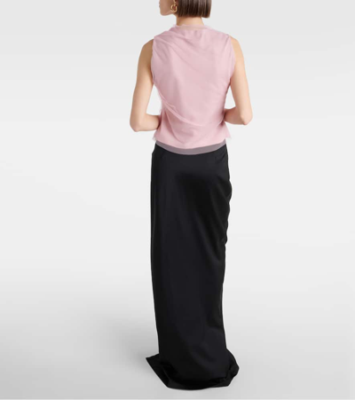 Shop Dorothee Schumacher Draped Tulle Top In  Light Rose