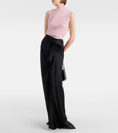 Shop Dorothee Schumacher Draped Tulle Top In  Light Rose