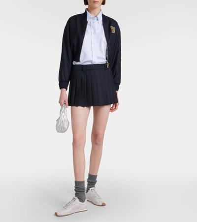 Miu Miu White Leather Low Top Sneakers In White
