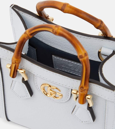 Gucci Diana Leather Mini Bag In Snow Lt Blue
