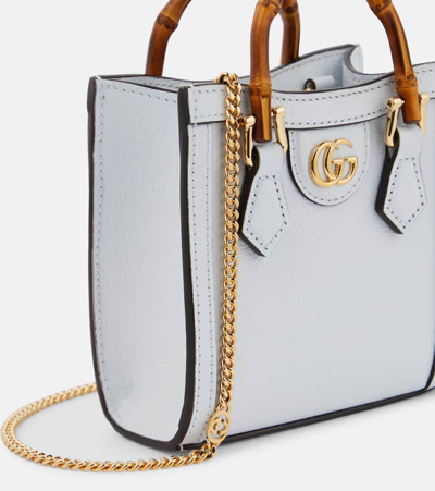 Gucci Diana Leather Mini Bag In Snow Lt Blue