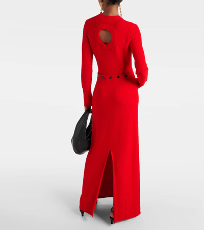 Proenza Schouler Lara Tie-detailed Knit Maxi Dress In Red