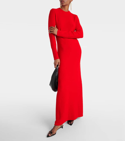 Shop Proenza Schouler Lara Cutout Bouclé Maxi Dress In Red