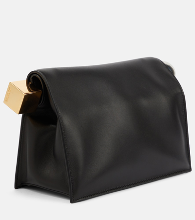 Shop Jacquemus La Pochette Rond Carré Leather Clutch In Black