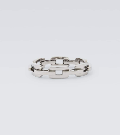 Shop Shay Jewelry Mini Deco Link 18kt White Gold Ring In Silber