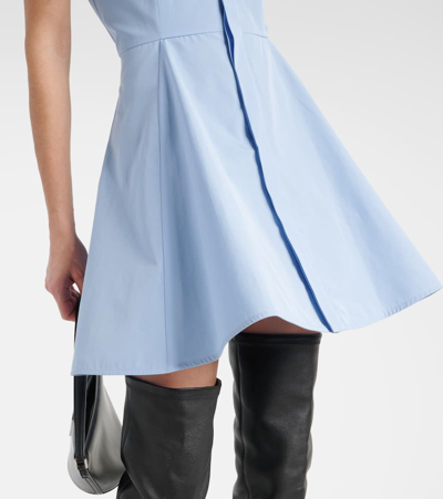 Ami Alexandre Mattiussi Godet Cotton Poplin Shirt Dress In Cashmere Blue