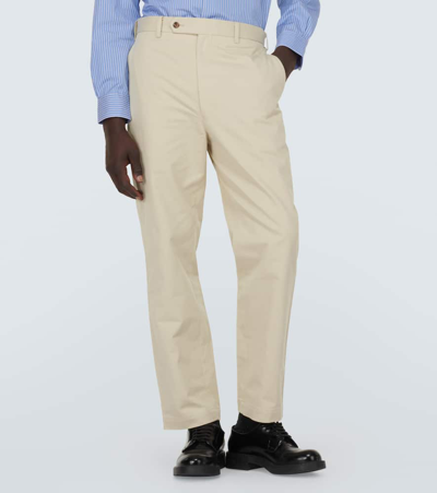 Shop Comme Des Garçons Homme Deux Cotton Canvas Chinos In Beige