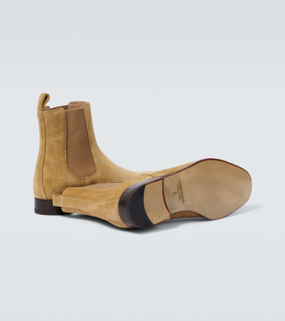 Manolo Blahnik Delsa Suede Chelsea Boots In Schwarz
