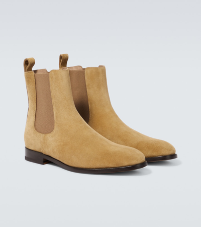 Shop Manolo Blahnik Delsa Suede Chelsea Boots In Schwarz