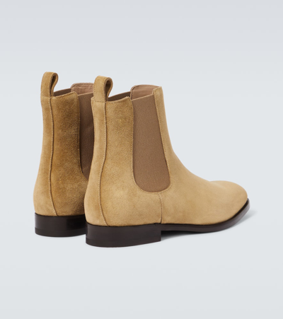 Shop Manolo Blahnik Delsa Suede Chelsea Boots In Schwarz