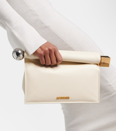 Jacquemus Off-white Les Sculptures 'la Petite Pochette Rond Carré' Clutch In Light Ivory