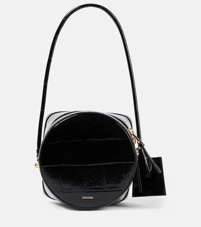 Shop Jacquemus Le Vanito Leather Shoulder Bag In Black