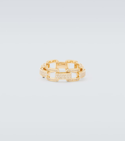 Shop Shay Jewelry Deco Link 18kt Gold Ring With Diamonds