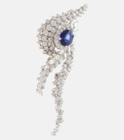 Yeprem 18kt Gold Earrings With Diamonds And Sapphires In Silver