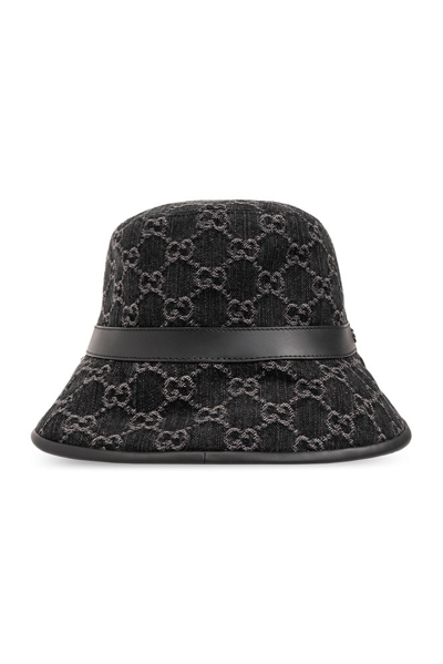 Shop Gucci Monogrammed Bucket Hat In Black