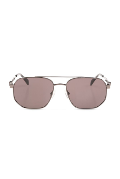 Shop Alexander Mcqueen Skull Detailed Pilot Frame Sunglasses In Pink