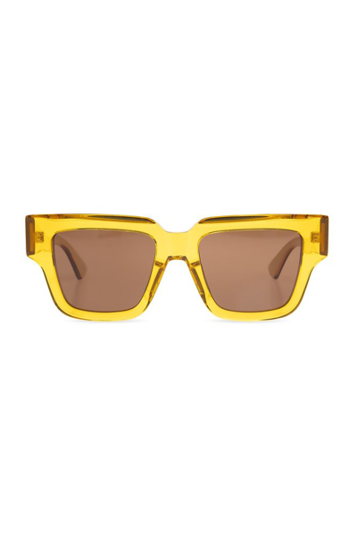 Shop Bottega Veneta Eyewear Square Frame Sunglasses In Yellow