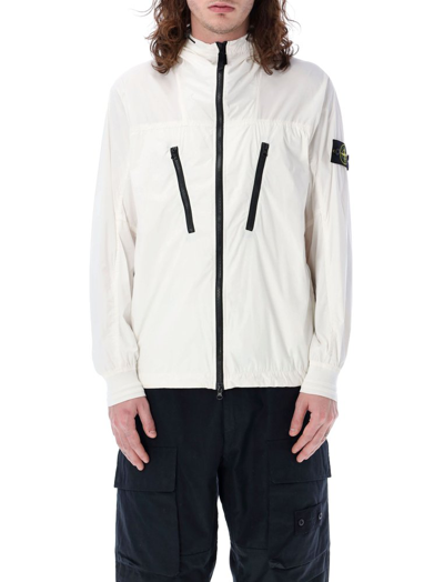 Shop Stone Island Foldable Zip In White