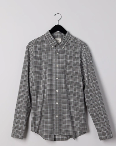 Shop Billy Reid Melange Plaid Tuscumbia Shirt Button Down In Light Grey Melange
