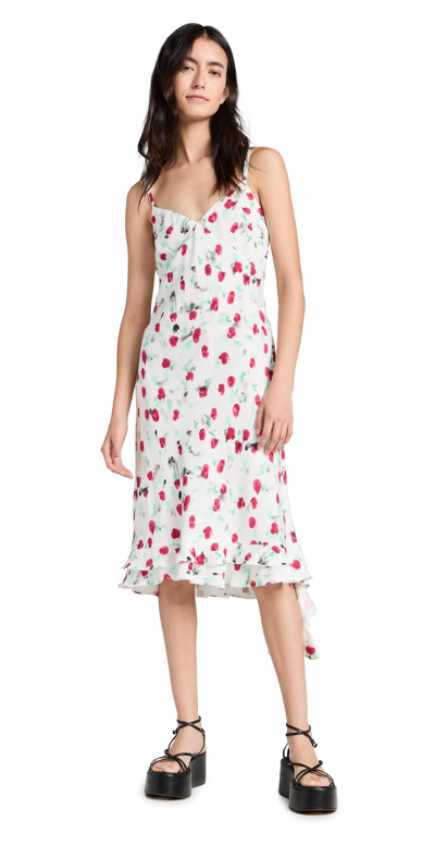 Shop Marni Reverie V Neck Midi Dress Lily White