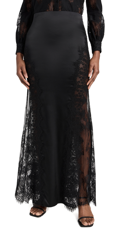 Shop L Agence Minka Long Lace Panel Skirt Black