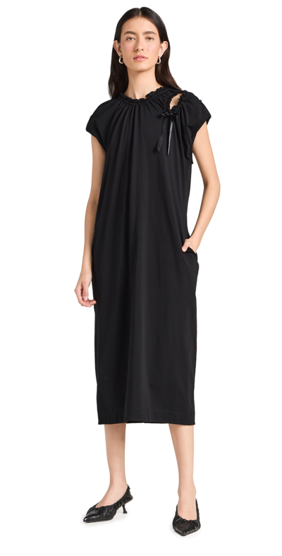 Shop Simone Rocha A-line Dress With Shoulder Bite Black