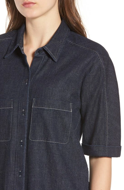 Shop Ag Lonnie Front Button Shirt In Eclipse