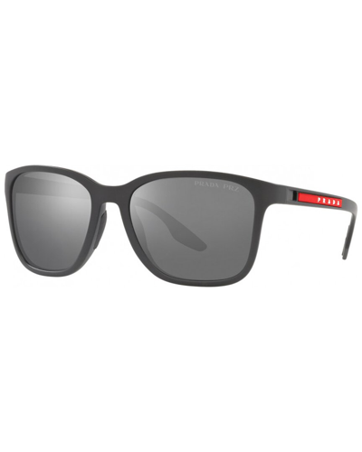 Shop Prada Men's Ps02ws 57mm Polarized Sunglasses In Grey