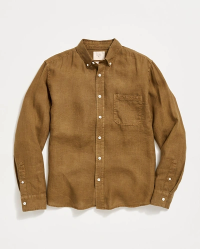 Billy Reid Tuscumbia Linen Shirt Button Down In Olive