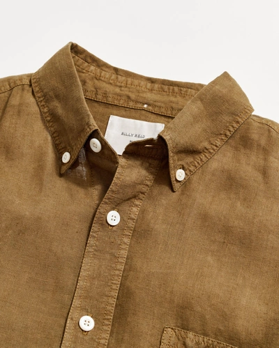 Billy Reid Tuscumbia Linen Shirt Button Down In Olive