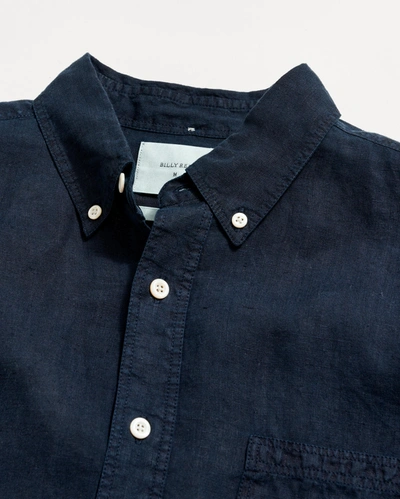 Shop Billy Reid Tuscumbia Linen Shirt Button Down In Carbon Blue