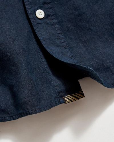 Billy Reid Tuscumbia Linen Shirt Button Down In Carbon Blue