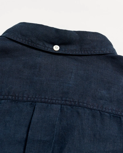 Shop Billy Reid Tuscumbia Linen Shirt Button Down In Carbon Blue