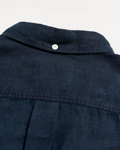 Billy Reid Tuscumbia Linen Shirt Button Down In Carbon Blue