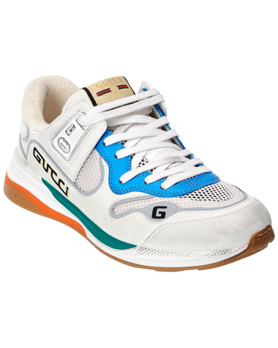 Shop Gucci Ultrapace Leather & Mesh Sneaker In White