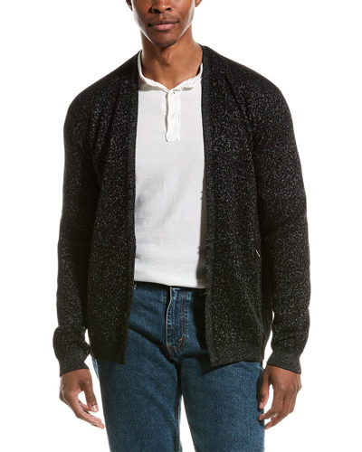 Shop John Varvatos Claremont Regular Fit Wool-blend Cardigan In Black