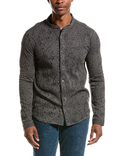 Shop John Varvatos Glenn Regular Fit Wool-blend Shirt In Grey