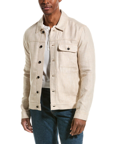 Shop John Varvatos Drew Linen-blend Jacket In Grey
