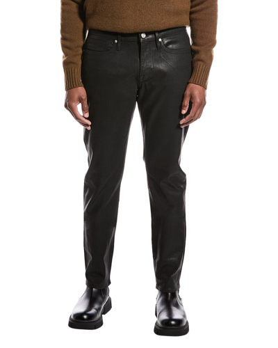 Shop Frame Denim L'homme Noir Coated Skinny Jean In Black