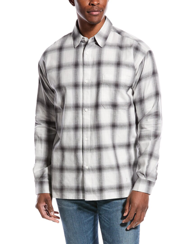 Shop Frame Denim Plaid Flannel Shirt In Grey