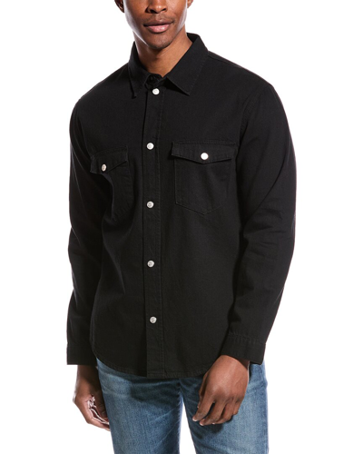 Shop Frame Denim Overshirt In Black