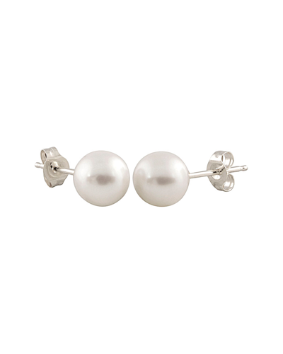 Shop Splendid Pearls Silver 5-6mm Pearl Studs