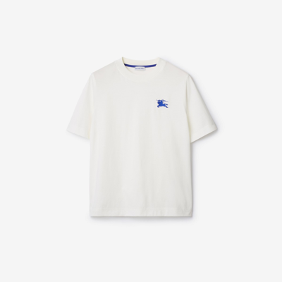 Shop Burberry Cotton T-shirt In Salt