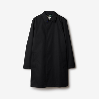 Shop Burberry Mid-length Car Coat In Black